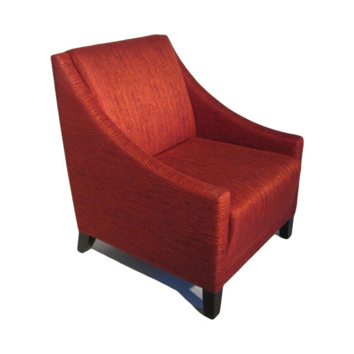 Austin lounge chair upholstered in red
