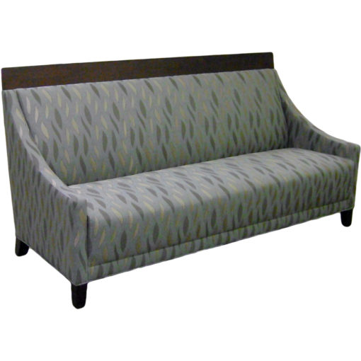 Austin Lounge Sofa with light blue upholstery and wood legs.