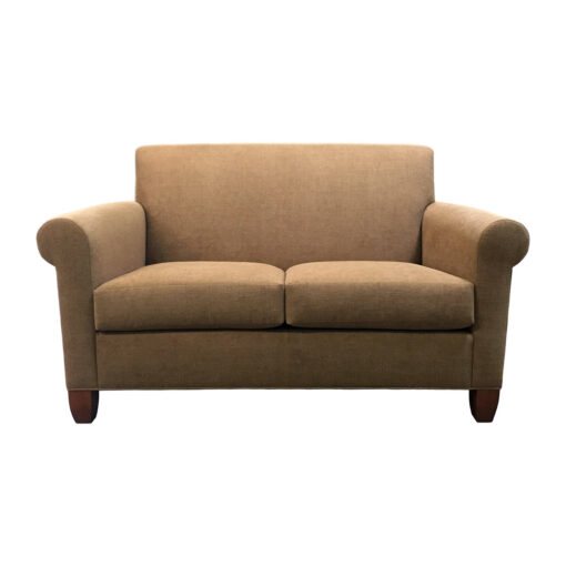 Llano lounge settee in beige upholstery and wooden legs