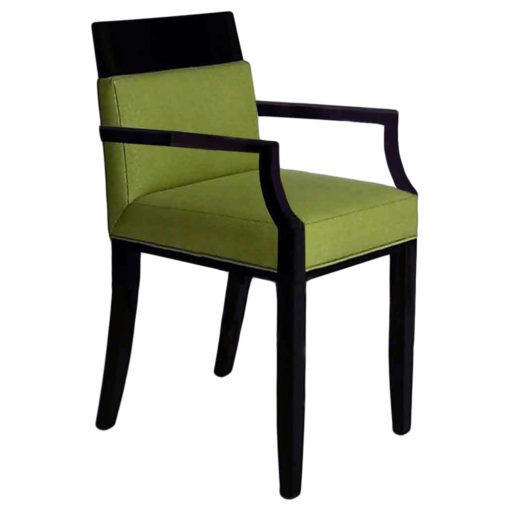 Austin Pull Up chair with arms upholstered in green