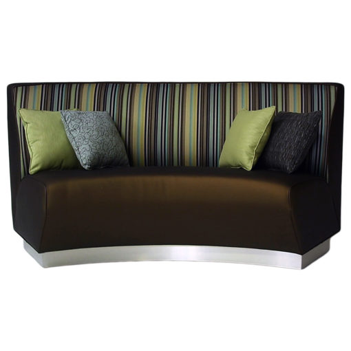 Vegas BQ1 Banquette with brown upholstery and a steel base.
