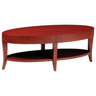 Gracie ellipse wooden table with shelf
