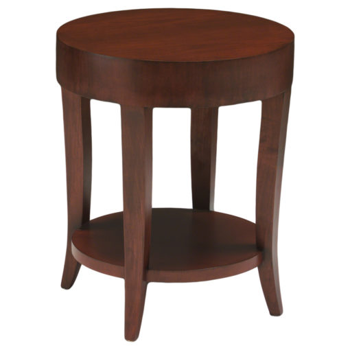 Gracie Round wooden table with low shelf