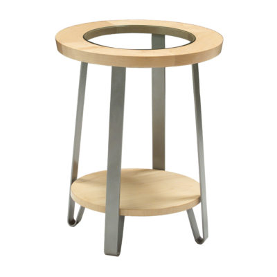Java Round table with glass insert