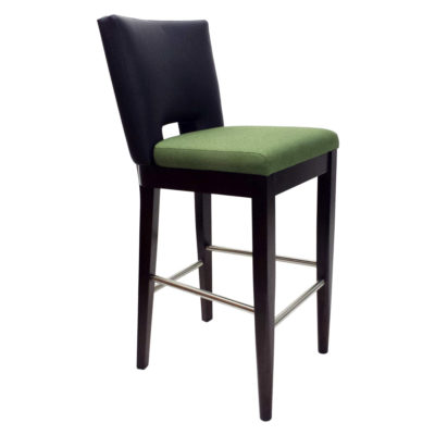 Meridian Barstool with steel foot rails