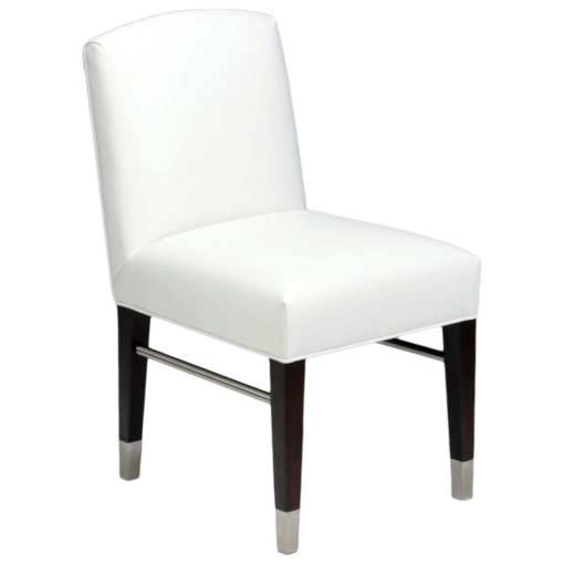 Navarro pull up chair upholstered in white leather