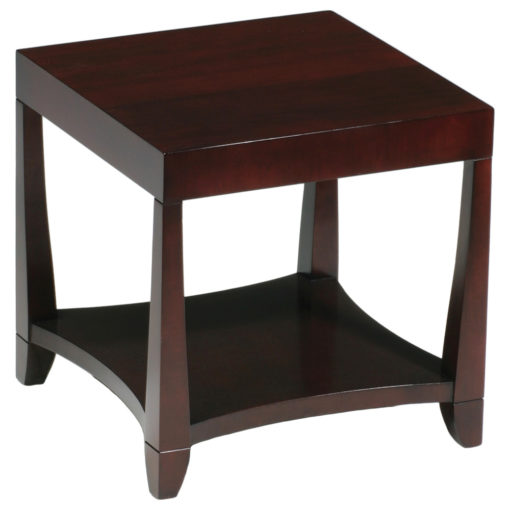 Sarah wooden square table with shelf.