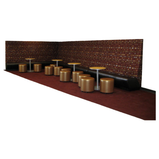 Huntsville BQ10 Banquette with high back and brown upholstery.