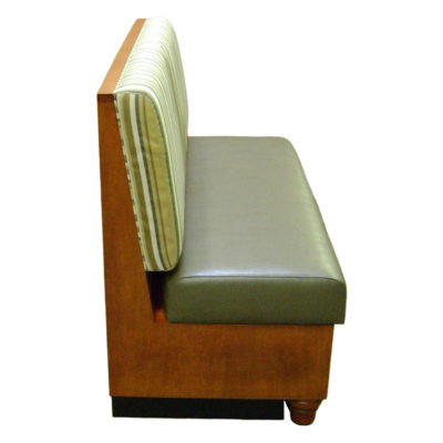 Sherman BD3 Banquette with green upholstery and wooden base.